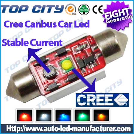 Euro Error Free 1 High  Power Cree led chip 36mm,39mm,41mm,6411 
    6418 C5W LED Bulbs w/ Built-in Load Resistors For European Cars  - Canbus LED